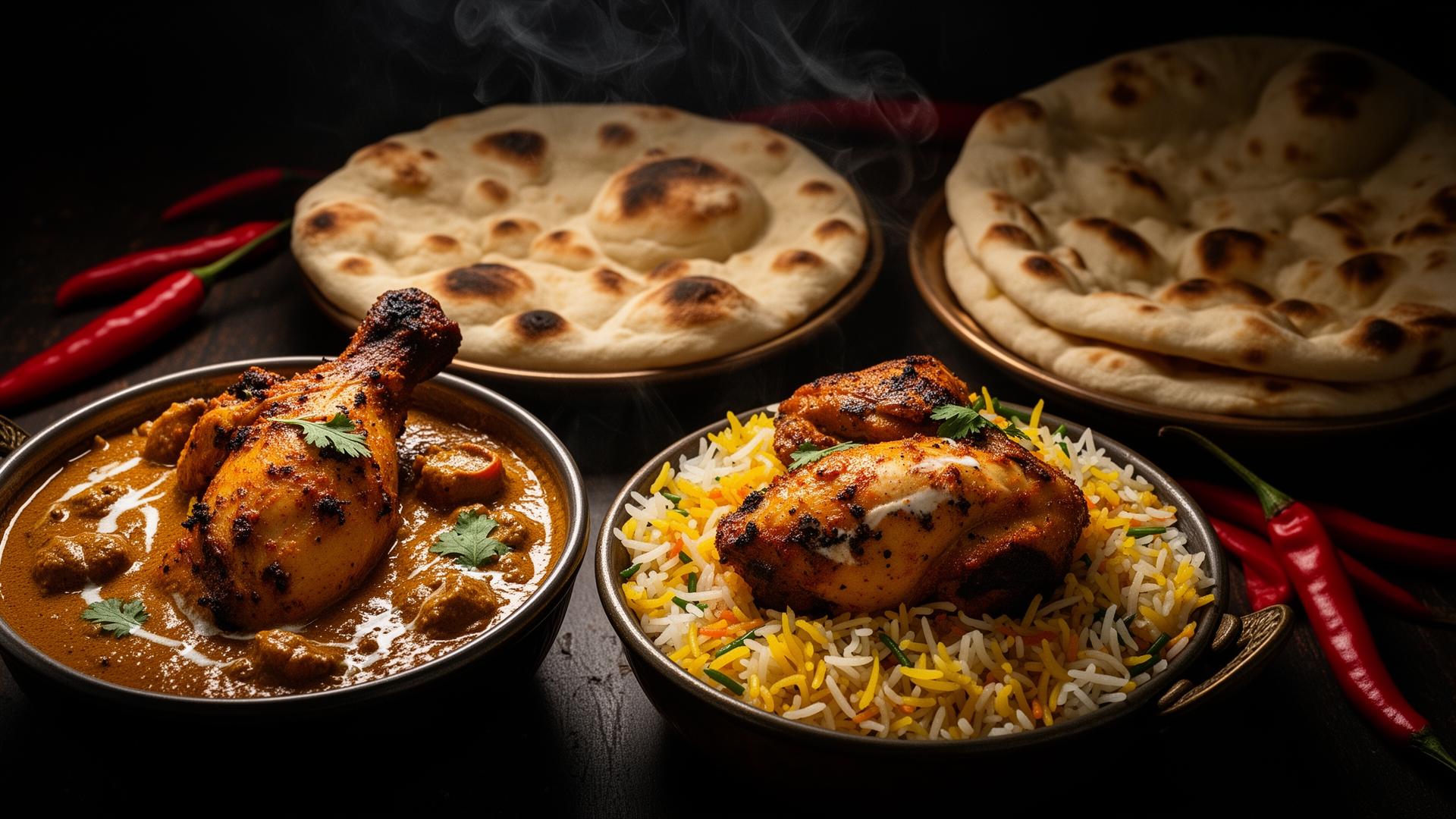 Authentic Indian curries, naan and biryani